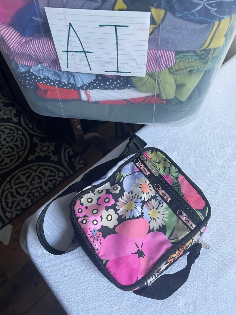 LESPORTSAC Bag Purse Madison Slim Crossbody Hello Blooms Floral Pouch Fanny Pack